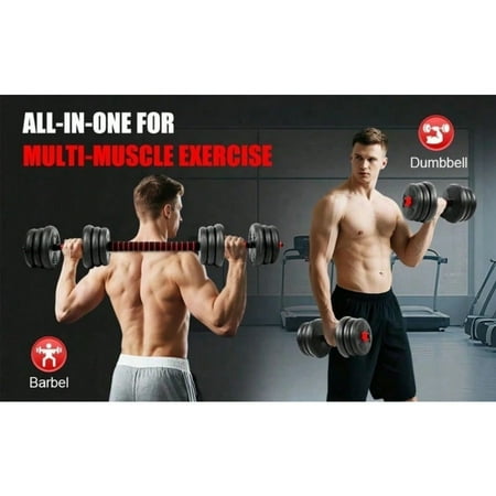 Adjustable Dumbbells Set of 2 (Convertible to Barbell) - Free Weights, Lightweight Home Gym Equipment for Women & Men