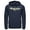 Navy Blue, variant on Men's Batman Logo Messy Text Pull Over Hoodie Navy Blue 2X Large
