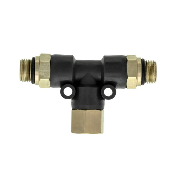 Master Airbrush 2-Way Air Hose Splitter Manifold - 1/8" BSP Fittings; 2 Male Air Outlets and 1 Female Air Inlet
