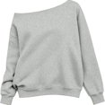 thumbnail image 5 of Dweltoz Girls Off The Shoulder Sweatshirt Asymmetrical Long Sleeve Pullover Casual Cute Solid Color Tops 2026 Fall Trendy Y2K Sweatshirt,Gray 11-12 Y, 5 of 5