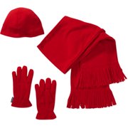 Faded Glory - Fleece Beanie, Gloves and Scarf Set