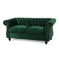 thumbnail image 5 of Velvet Loveseat with Chesterfield Design and Rolled Arms / Spruce Up Your Space, 5 of 5