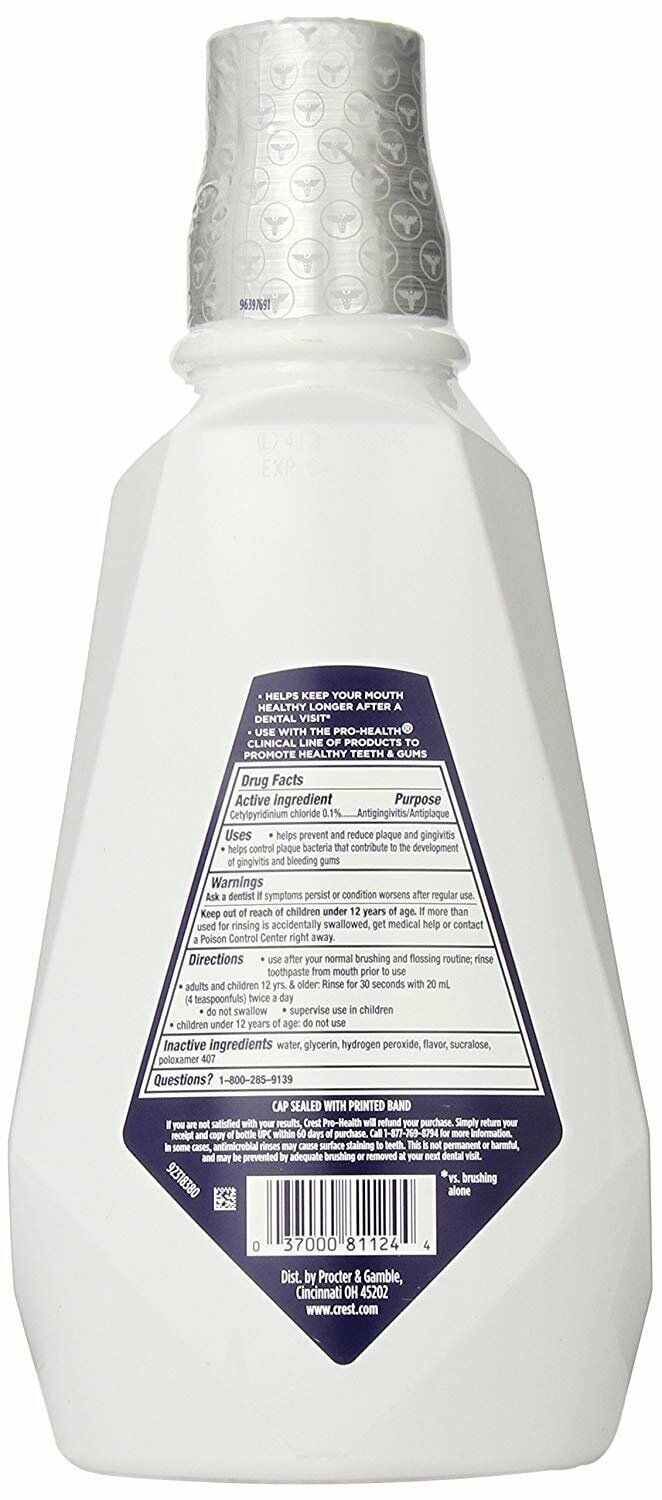 Crest Pro-Health Clinical Deep Clean Mint Oral Rinse 32 oz (Pack of 6)