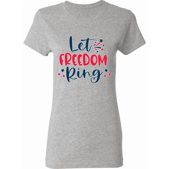 Inktastic 4th of July Let Freedom Ring with Stars Women's T-Shirt