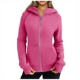 thumbnail image 1 of Timegard Sweat à Capuche à Fermeture à Glissière Femme Manches Longues Couleur Unie Automne Décontracté Confortable avec Poches, 1 of 8