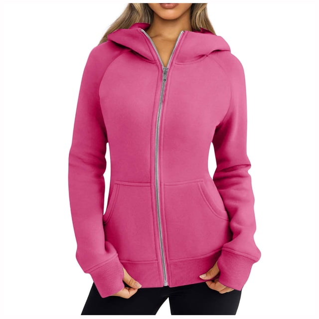 Timegard Sweat à Capuche à Fermeture à Glissière Femme Manches Longues Couleur Unie Automne Décontracté Confortable avec Poches