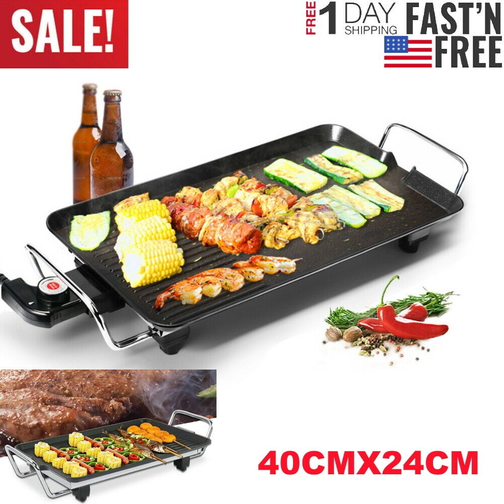 1360W Non Stick Electric Griddle Plate Kitchen Cooking Food Grill Pan