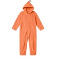thumbnail image 5 of Halloween Kids' Hooded Pumpkin Costume, Plush Full-Zip Onesie with Pumpkin Calyx Hood, Side Pockets, Relaxed Fit for Dress‑Up & Themed Parties, 4-15 Years, Kids Halloween Costume Orange 14-15 Years, 5 of 7