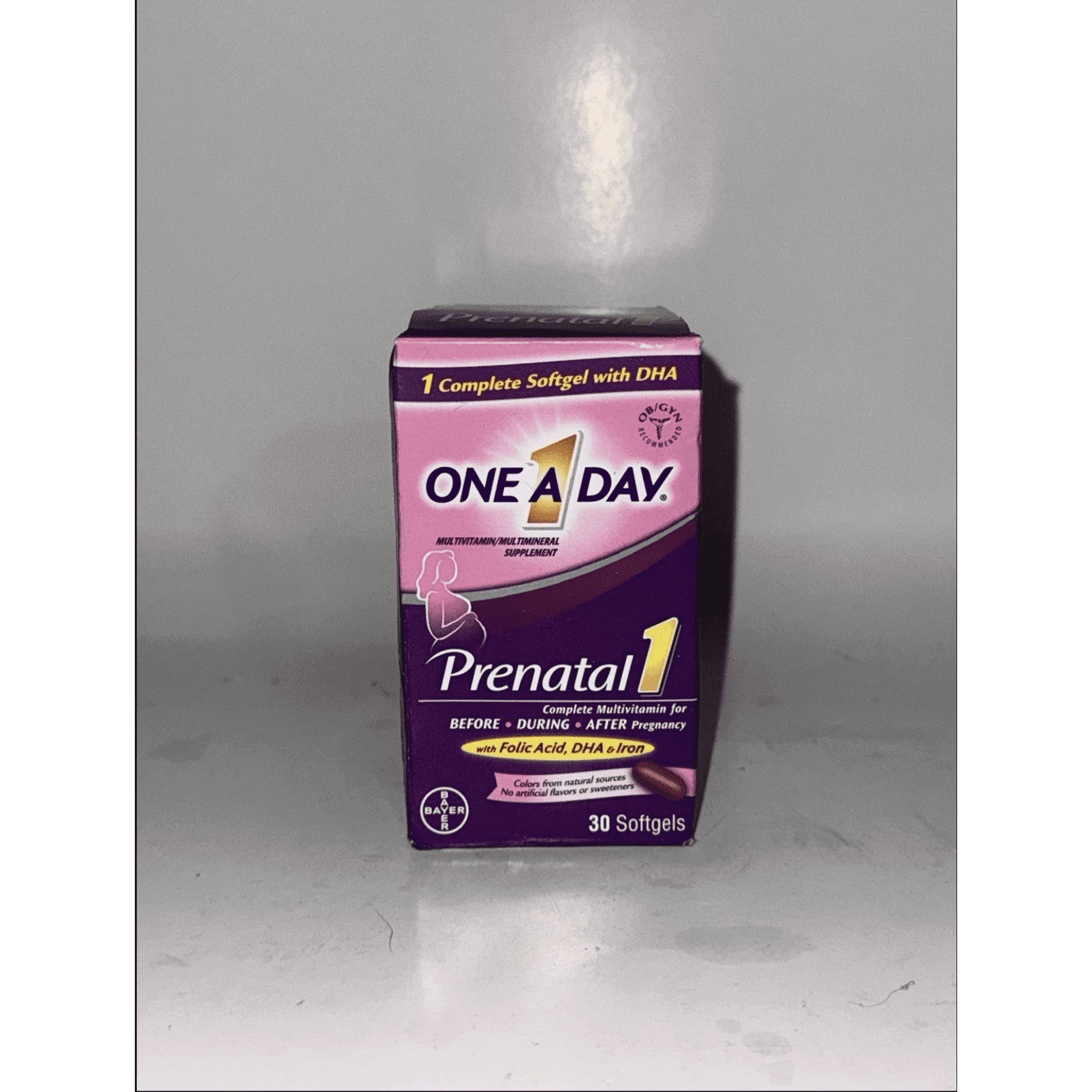 One-A-Day Prenatal 1 with DHA & Folic Acid Softgels, 30 ea (Pack of 2)