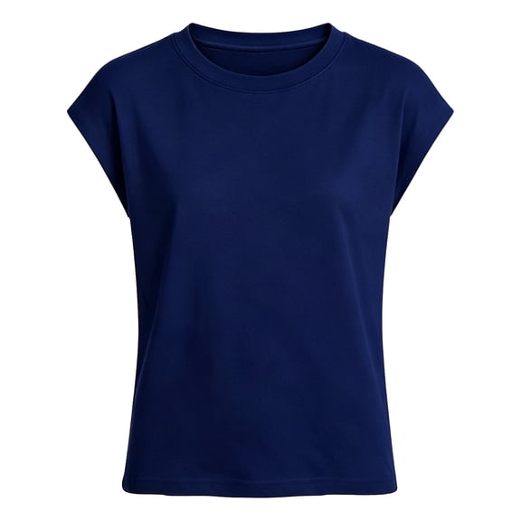 OOOUM Girls Cap Sleeve Tank Top Solid Color Crewneck Basic T-Shirt Soft Lightweight Loose Casual Summer Tops Navy 13-14 Years