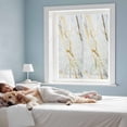thumbnail image 4 of Marble White Gold Window Privacy Film, Modern Marbles Geometric Static Cling UV Sun Blocking Tint Film Heat Control Windows Films for Bedroom Bathroom, Window Stickers 17.7"x39.3", 4 of 8
