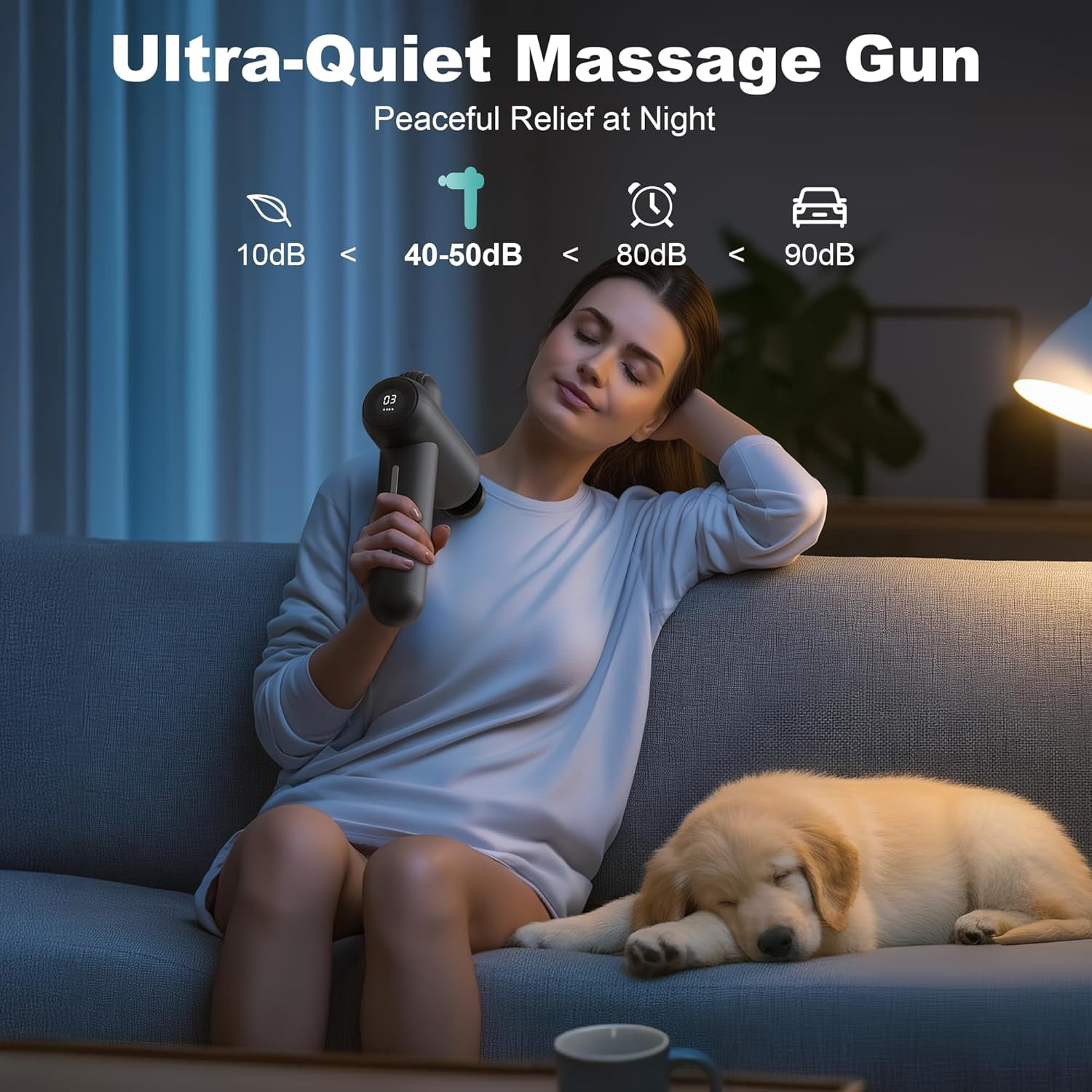 Deep Tissue Massage Gun with 12mm Amplitude and 30 Speeds for Full Body Muscle Relief