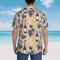 thumbnail image 4 of Fuzoiu Watercolor Bottles And Glasses Print Hawaiian Shirt for Men, Summer Beach Casual Short Sleeve Button Down Shirts, Men’s Beach Summer Shirts with Pocket,X-Large, 4 of 7