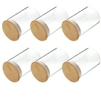 MEIBUTYUP Kitchen Airtight Canisters 6-Pcs Round Glass Storage Jars with Bamboo Lids