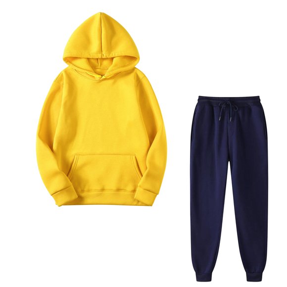 Juebong 2PCS Outfits Men's And Women's Sports Tracksuits Long Sleeve Pullover Hoodies Sweatshirt And Sweatpants Fall Winter Suit Monday Deals 2023