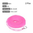 thumbnail image 2 of Unique Bargains 26.24ft Nylon Portable Clothesline Windproof Non Slip Washing Line, Pink 2 Pack, 2 of 5