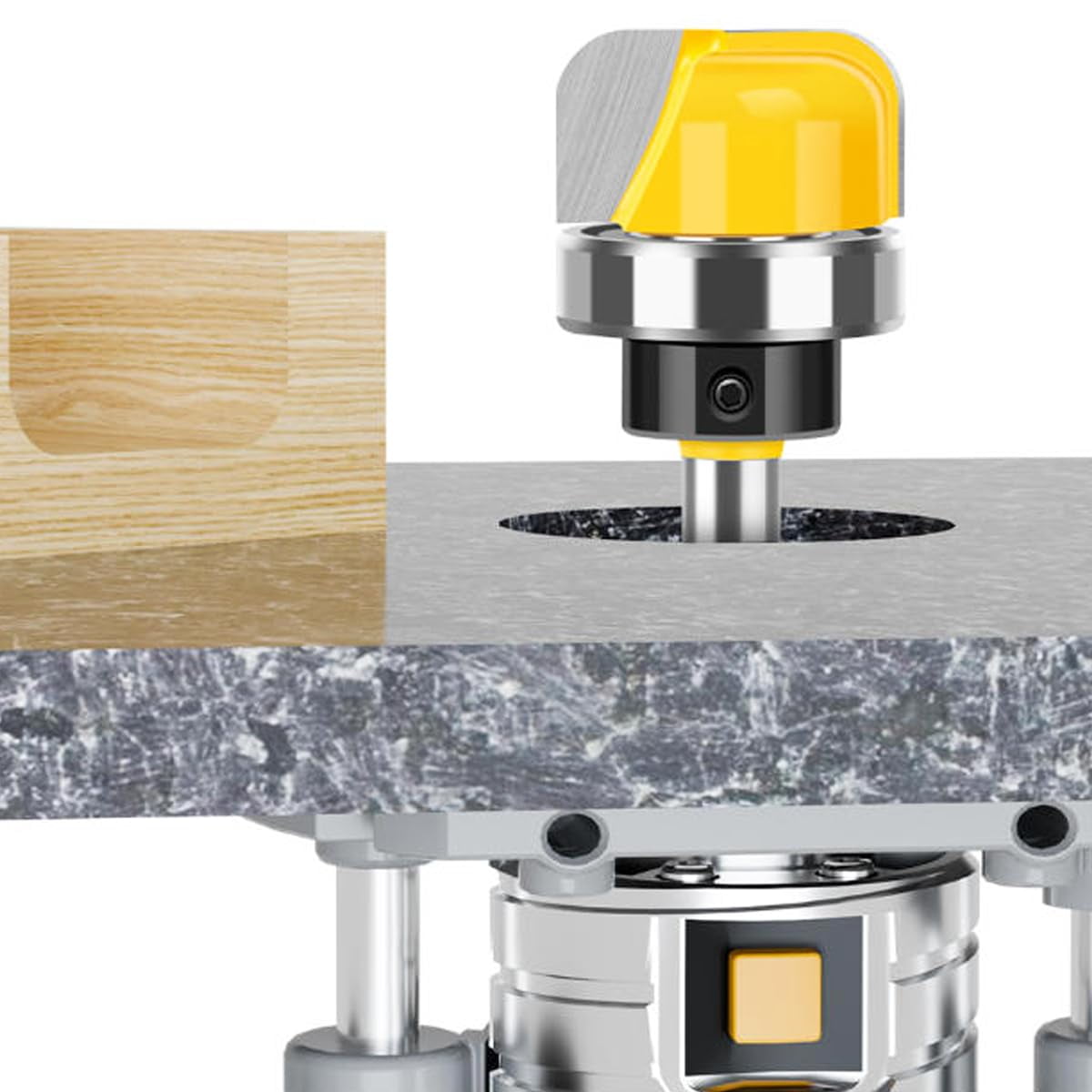 ABPETE 3-Piece Bowl and Tray Router Bit Set,Shank Dish Carving Bits for Woodworking, Create Bowls, Trays and Plates with Professional Ease