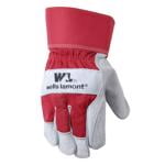 Wells Lamont Leather Work Gloves with Safety Cuff, Double Palm, Split Cowhide, One Size (4050)