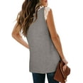 thumbnail image 2 of New Lace Vest Loose Casual Slit T-shirt, 2 of 3