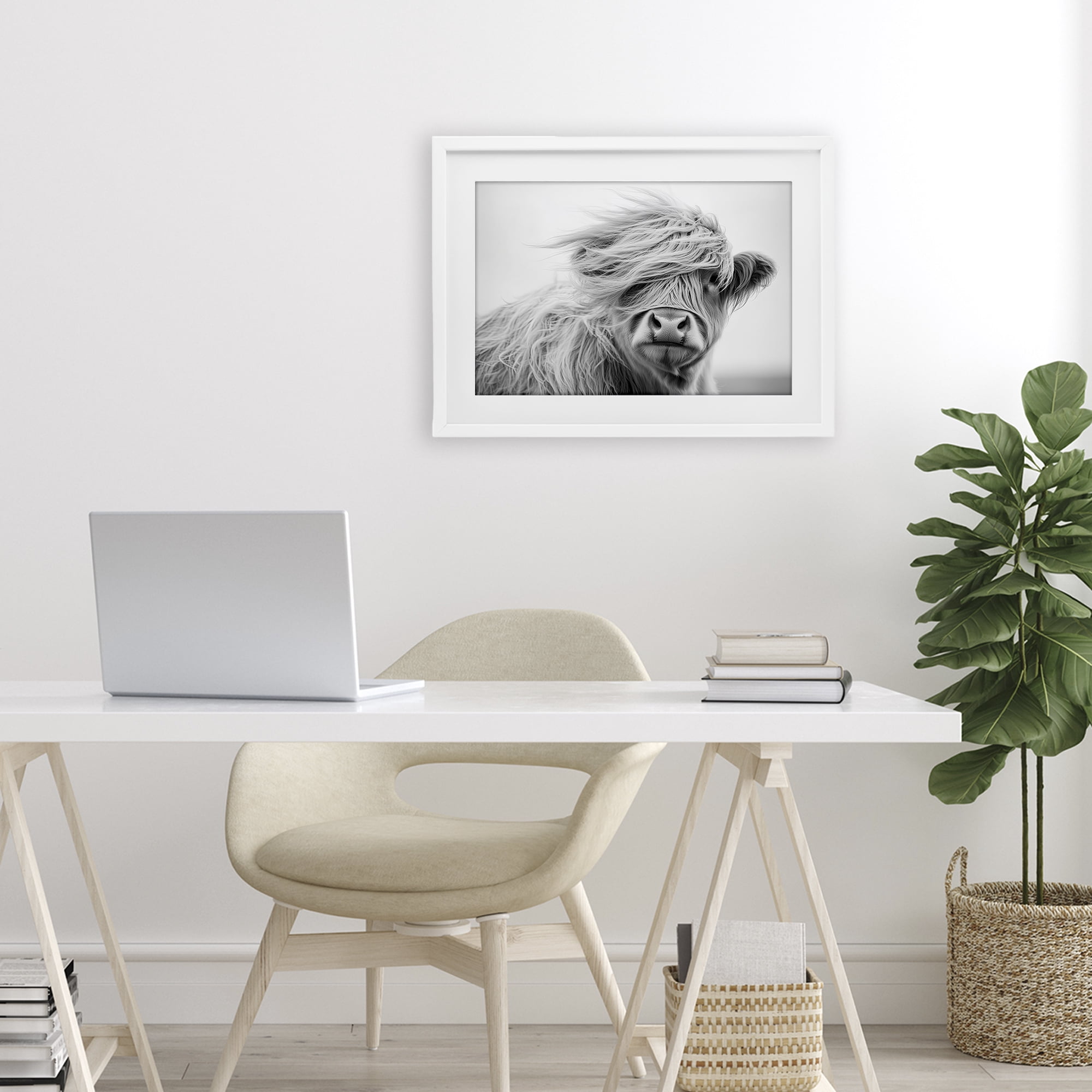 Stupell Industries Easy Breezy Highland White Framed Print Under Glass, design by Tina LeCour