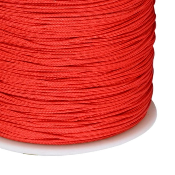Elodie Nylon Macrame Cord,braiding Cord String ,braided Nylon Cord Thread ,satin Nylon Cord Red 90 Meters