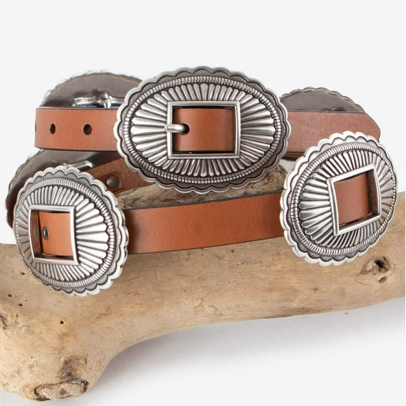 Roper Cognac Conchos Leather - Accessories Belt Ladies - 8861790-233