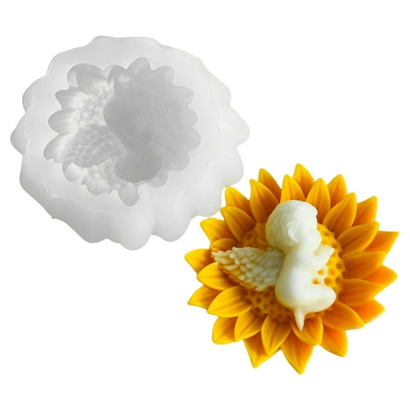 lanema Baby Silicone Molds 3D Flower Candle Mould Plasters Molds Epoxy Resin Molds