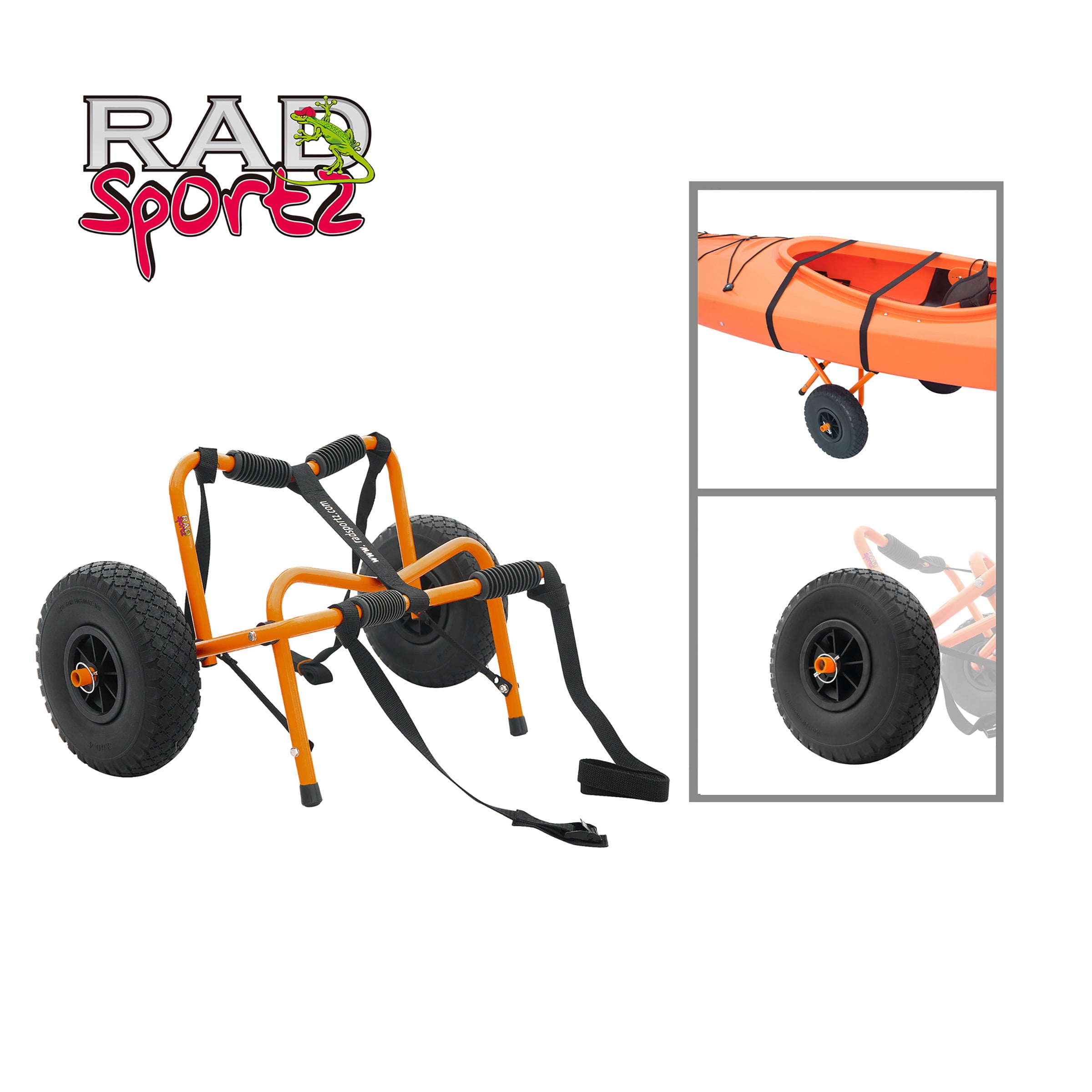 Rad Sportz Foldable Kayak Cart with Airless Tires and 150lb Capacity
