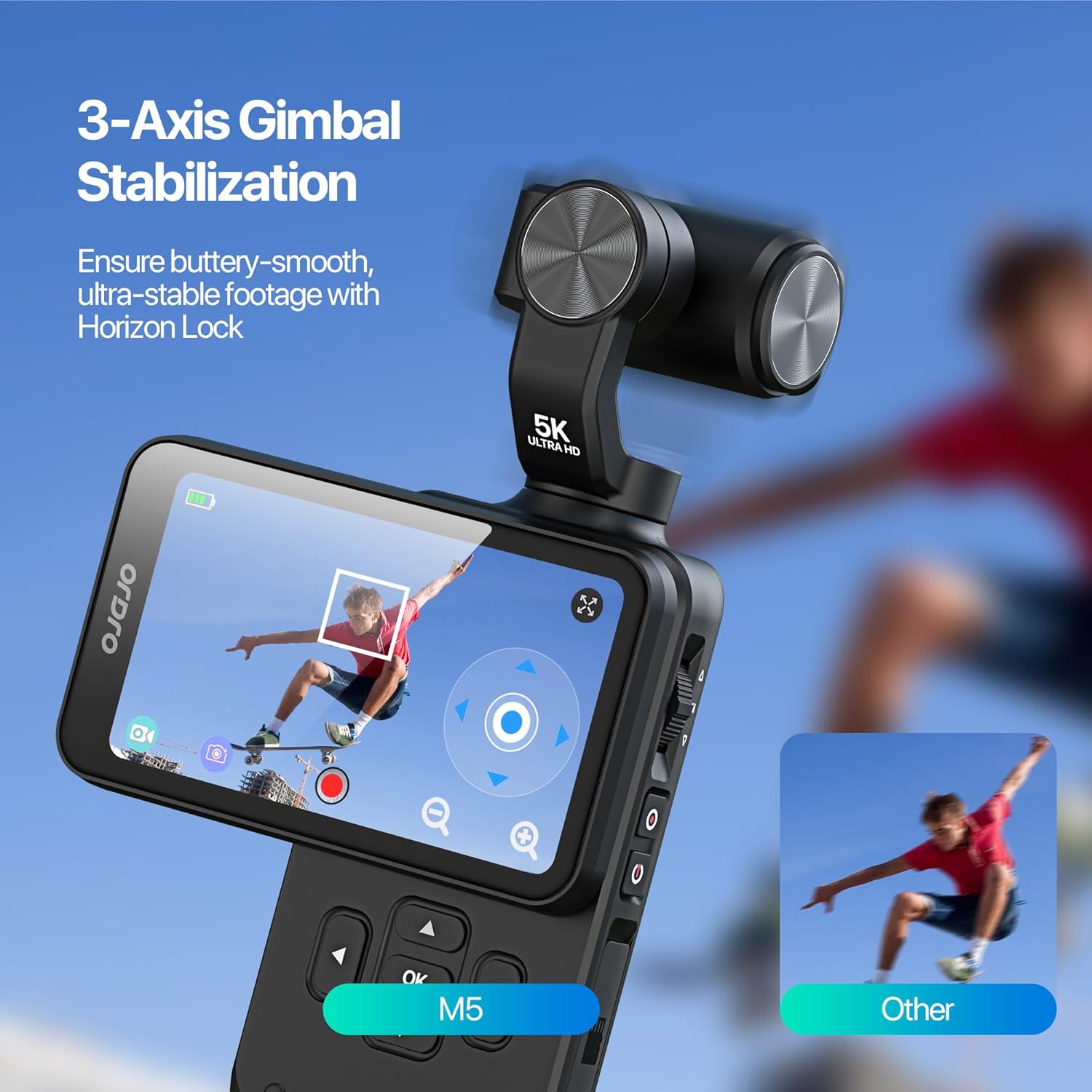 ORDRO M5 Handheld Camcorder 5K 30FPS Video Camera 3-Axis Stabilization Night Vision Digital Camera