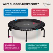 JumpSport 570 PRO Indoor Durable Lightweight 44in Fitness Trampoline, Black