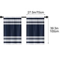 thumbnail image 3 of Striped Rod Pocket Kitchen Curtains,Navy Blue White Tier and Valance Curtains,Light Filtering Short Window Treatments for Bathroom,Bedroom,Living Room and Cafe, 3 of 5