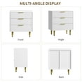 thumbnail image 4 of QinaQin Cómoda moderna de 3 cajones con frente acanalado, mueble de madera con detalles metálicos para recámara, sala o recibidor, 4 of 7