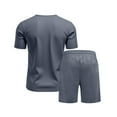 thumbnail image 5 of Men's 2 Piece Outfits Short Sleeve T-shirt Tracksuit Summer Tee Shirt and Shorts Set 2 Sets Casual Sports Suit, 5 of 8
