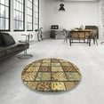 thumbnail image 3 of Ahgly Company Indoor Square Abstract Chrome Gold Yellow Abstract Area Rugs, 7' Square, 3 of 6