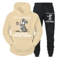 thumbnail image 3 of Conjunto de chándal para hombre nuevo "¿Qué día es hoy? ¿A quién le importa?" Sudadera con capucha y pantalón con estampado divertido de perro y café, conjunto de 2 piezas de pantalones de manga larga, 3 of 5
