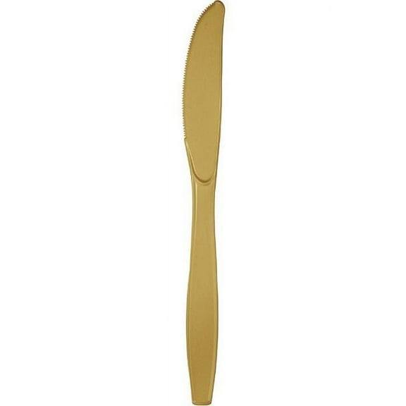 Touch of Color Premium Plastic Knives, Glittering Gold, 24 Ct