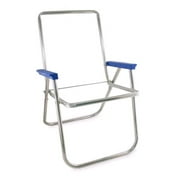 Lawn Chair USA -  Macrame Chair Frame - Stylish and Sturdy Frame for Comfort and Relaxation - Great for Patios, Camping, and Outdoor Spaces (Blue Arms)