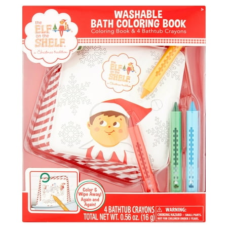 the elf on the shelf washable bath coloring book set age 3