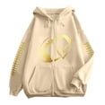 thumbnail image 4 of Bovemsi Sweatshirt for Women Zip Up Hoodie Oversized Casual Long Sleeve Football Jacket Sunday Funday Mom Tops Zip Up Hoodie, 4 of 5