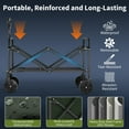 thumbnail image 5 of Collapsible Wagon 380 lbs, Heavy Duty Wagons Carts Foldable, Shopping Cart with All-Terrain Wheels , Weatherproof, Wagon Cart for Home, Outdoor,Beach,Camping, Sports, Black, 5 of 8