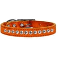 thumbnail image 2 of One Row Clear Crystal Metallic Leather Orange 12, 2 of 2