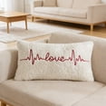 thumbnail image 5 of Valentines Day Embroidered Couple Pillowcase Cotton Linen Rectangular Cushion Cover Soft Decorative Throw Pillow Case For Sofa Bed Living Room Anniversary, 5 of 6