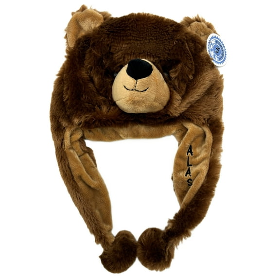 Alaskagift Grizzly Bear Plush Hat