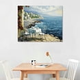 thumbnail image 2 of PRATYUS  European Town Canvas Wall Art - Italian Landscape Artwork Painting Reproduction Print for Living Room Bedroom 16x12in, 2 of 6