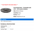 thumbnail image 2 of Front Brake Rotor - Compatible with 2012 - 2018 Audi A6 Quattro - Raybestos, 2 of 2