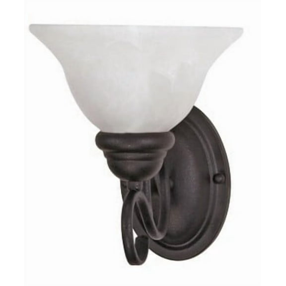 Nuvo Lighting Castillo Textured Black with Alabaster Swirl 1-light Wall Fixture