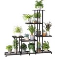 thumbnail image 1 of Soporte de Metal para Plantas, Multifuncional Decorativo Estante para plantas de Interiores y Exteriores, Estante para Macetas para Patio Jardín Balcón (5 niveles, 8 shelves, 12 macetas), 1 of 5