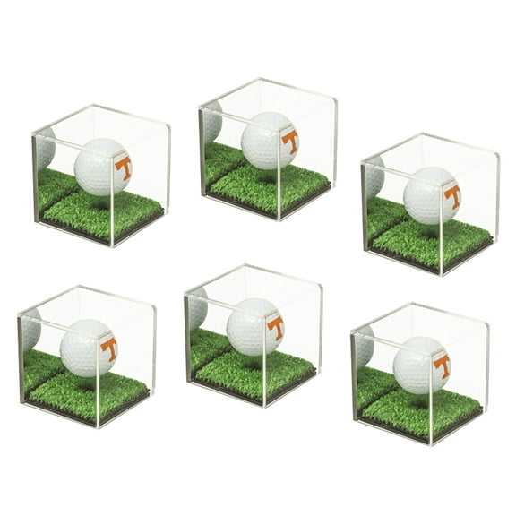 Better Display Cases Acrylic Golf Ball Display Case Set of Six with Mirror Case and Turf Base (B52/A046)