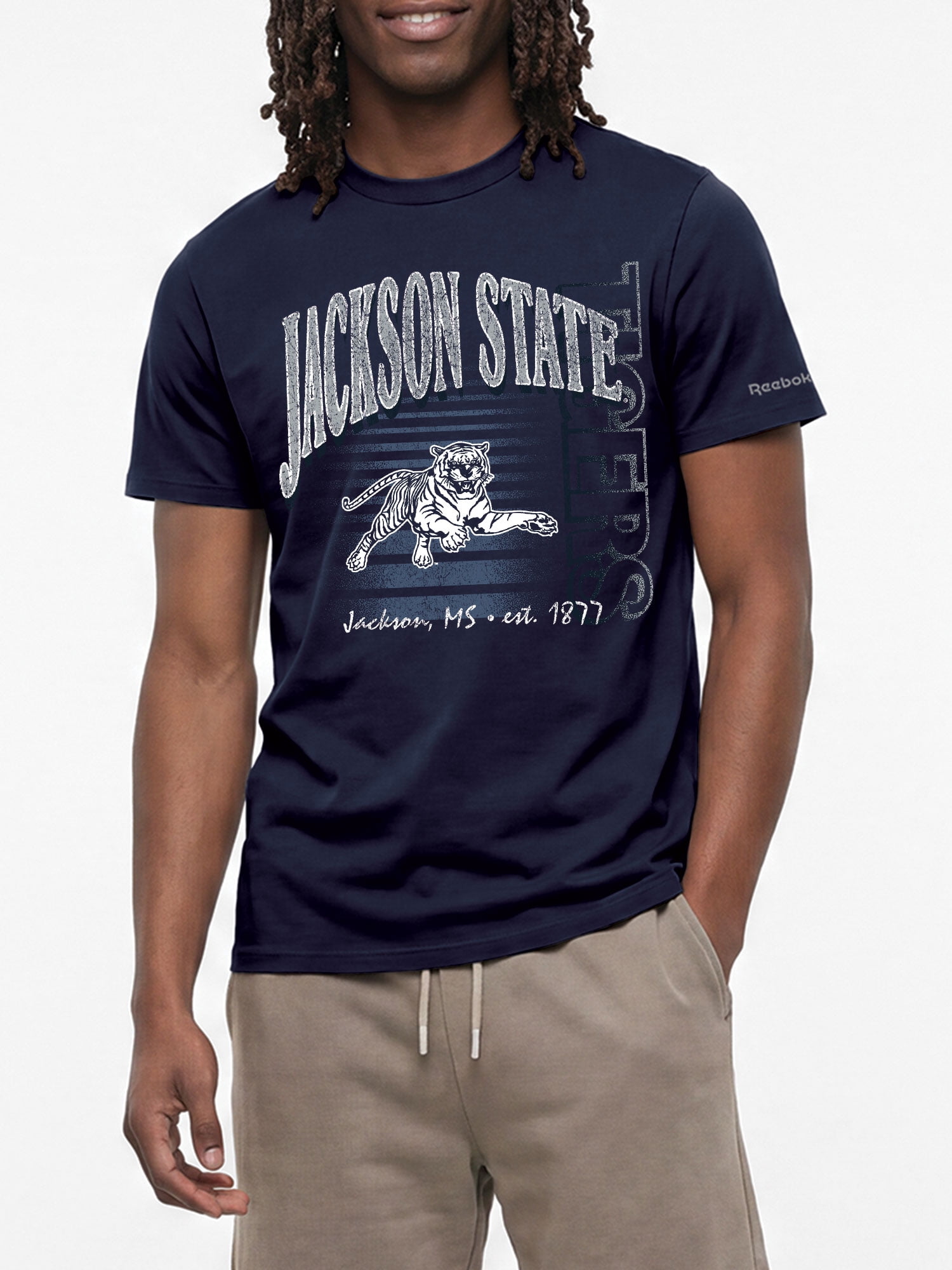 Jackson State Tigers Reebok Mens Crew Neck Short Sleeve T-Shirt