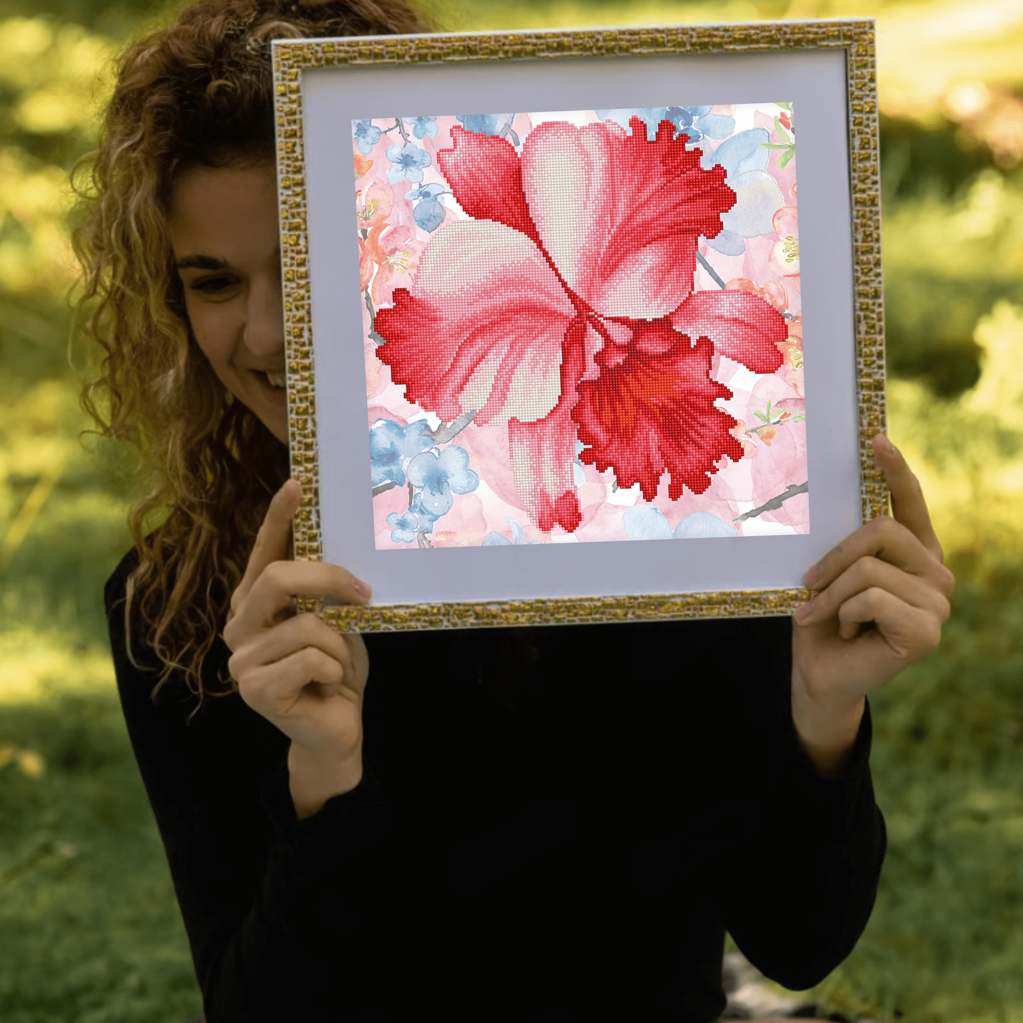 Diamond Dotz Sparkle Garden Crimson Floral Diamond Painting